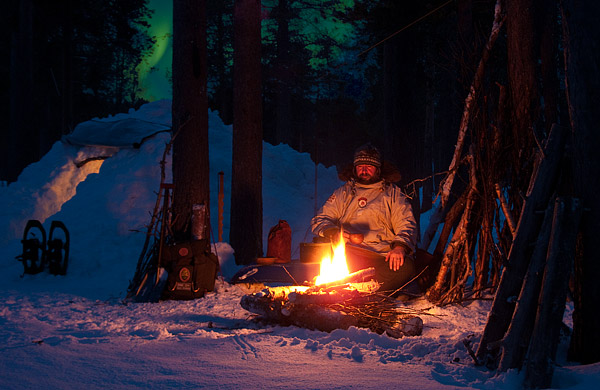 Aurora Borealis over Camp Quinzhee - � 2017 - Gary Waidson - Ravenlore