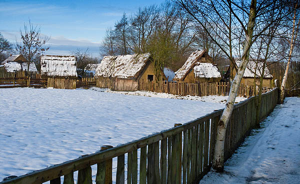 Danelaw Viking Village in snow - © 2017 - Gary Waidson - Ravenlore