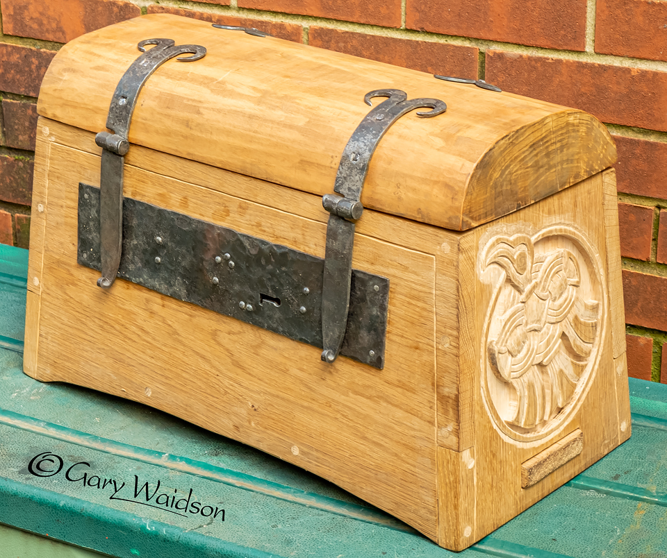 The Hrbarr / Hrafn Casket -  Carving almost finished - Image copyrighted  Gary Waidson. All rights reserved.