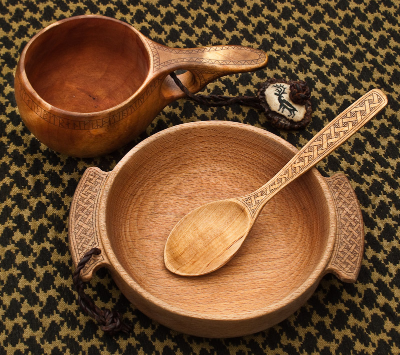 Kuksa, bowl and spoon -   Gary Waidson - Ravenlore Bushcraft and Wilderness skills.