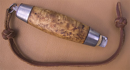 Wayland's barrel knife closed - ©  Gary Waidson - Ravenlore Bushcraft and Wilderness skills.