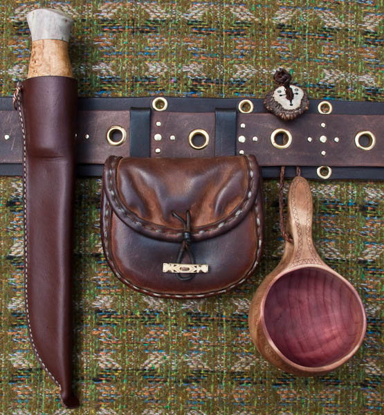 Saami inspired belt and equipment - ©  Gary Waidson - Ravenlore Bushcraft and Wilderness skills.